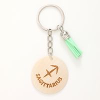 Casual Simple Style Classic Style Letter Constellation Wood Tassel Bag Pendant Keychain sku image 5