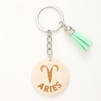 Casual Simple Style Classic Style Letter Constellation Wood Tassel Bag Pendant Keychain sku image 7