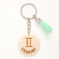 Casual Simple Style Classic Style Letter Constellation Wood Tassel Bag Pendant Keychain sku image 8