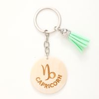 Casual Simple Style Classic Style Letter Constellation Wood Tassel Bag Pendant Keychain sku image 10