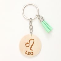 Casual Simple Style Classic Style Letter Constellation Wood Tassel Bag Pendant Keychain sku image 11