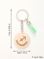Casual Simple Style Classic Style Letter Constellation Wood Tassel Bag Pendant Keychain main image 2