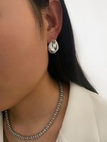 304 Stainless Steel 18K Gold Plated Casual Simple Style Solid Color Earrings Necklace main image 4