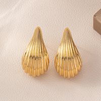 1 Pair Sweet Simple Style Commute Water Droplets Shell Zinc Alloy Ear Studs main image 4