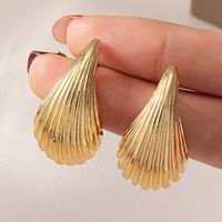 1 Pair Sweet Simple Style Commute Water Droplets Shell Zinc Alloy Ear Studs main image 6
