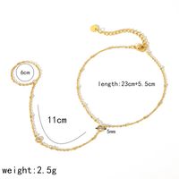 IG Style Simple Style Classic Style Geometric Star 304 Stainless Steel Polishing Plating Inlay Zircon 18K Gold Plated Women's Anklet main image 4