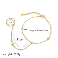 IG Style Simple Style Classic Style Geometric Star 304 Stainless Steel Polishing Plating Inlay Zircon 18K Gold Plated Women's Anklet main image 2