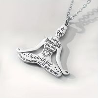 304 Stainless Steel Ferroalloy Silver Plated Black Plated Hip-Hop French Style Carving Human Letter Pendant Necklace main image 5