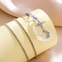 Wholesale Jewelry Simple Style Water Droplets Alloy Iron Rhinestones Glass Plating Inlay Pendant Necklace main image 6