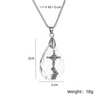 Großhandel Schmuck Einfacher Stil Wassertropfen Legierung Eisen Strasssteine Glas Überzug Inlay Halskette Mit Anhänger main image 7