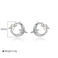 1 Pair IG Style Cute Simple Style Round Heart Shape Hollow Out Inlay Copper Zircon 18K Gold Plated White Gold Plated Ear Studs sku image 2