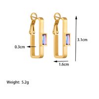 1 Pair Elegant Sweet Simple Style L Shape Polishing Plating Inlay 304 Stainless Steel Artificial Rhinestones 18K Gold Plated Earrings main image 4