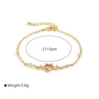 Copper 18K Gold Plated White Gold Plated Cute Sweet Simple Style Plating Inlay Heart Shape Zircon Bracelets main image 3
