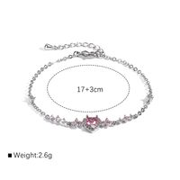 Copper 18K Gold Plated White Gold Plated Cute Sweet Simple Style Plating Inlay Heart Shape Zircon Bracelets main image 2