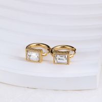 1 Pair IG Style Geometric Plating 304 Stainless Steel Hoop Earrings main image 5