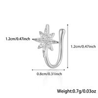 Décontractée Style Simple Feuille Fleur Queue De Poisson Argent Sterling Plaqué Or 18k Zircon Piercing Au Nez En Masse sku image 81