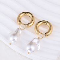 1 Pair IG Style U Shape Plating 304 Stainless Steel Hoop Earrings Ear Studs main image 3