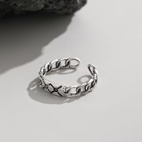 Hip-Hop Classic Style Solid Color Copper Plating Braid Silver Plated Women's Open Rings main image 2