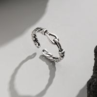 Hip-Hop Classic Style Solid Color Copper Plating Braid Silver Plated Women's Open Rings main image 7