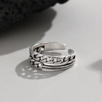 Hip-Hop Classic Style Solid Color Copper Plating Braid Silver Plated Women's Open Rings main image 5