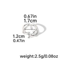 Einfacher Stil Einfarbig Kupfer Überzug Versilbert Frau Offener Ring sku image 5