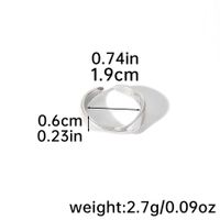 Simple Style Solid Color Copper Plating Silver Plated Women's Open Rings sku image 1
