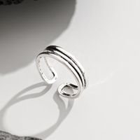 Simple Style Solid Color Copper Plating Silver Plated Women's Open Rings main image 2