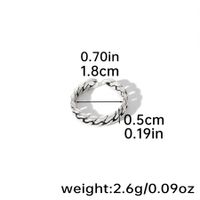 Hip-Hop Classic Style Solid Color Copper Plating Braid Silver Plated Women's Open Rings sku image 7