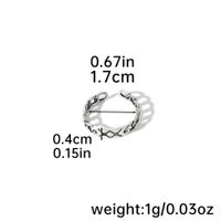 Hip-Hop Classic Style Solid Color Copper Plating Braid Silver Plated Women's Open Rings sku image 9