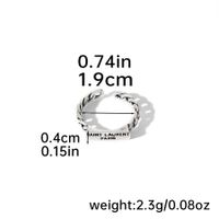 Hip-Hop Classic Style Solid Color Copper Plating Braid Silver Plated Women's Open Rings sku image 5