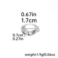 Hip-Hop Classic Style Solid Color Copper Plating Braid Silver Plated Women's Open Rings sku image 6