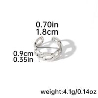 Hip-Hop Classic Style Solid Color Copper Plating Braid Silver Plated Women's Open Rings sku image 10