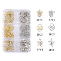 Princess Shiny Flower Butterfly Bow Knot Zinc Alloy Nail Decoration Accessories A Pack Of 30 sku image 3