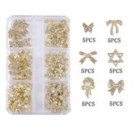 Princess Shiny Flower Butterfly Bow Knot Zinc Alloy Nail Decoration Accessories A Pack Of 30 sku image 2
