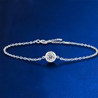 Sterling Silver 18K Gold Plated Elegant Luxurious Plating Inlay Solid Color Moissanite Bracelets main image 7