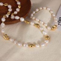 Simple Style Geometric Freshwater Pearl Copper Necklace In Bulk main image 1