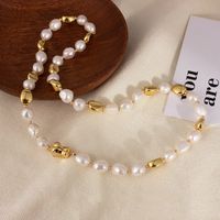 Simple Style Geometric Freshwater Pearl Copper Necklace In Bulk sku image 2