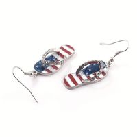 1 Pair Vintage Style Simple Style Flag Enamel Plating Alloy Silver Plated Drop Earrings main image 2
