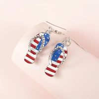 1 Pair Vintage Style Simple Style Flag Enamel Plating Alloy Silver Plated Drop Earrings main image 1