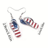 1 Pair Vintage Style Simple Style Flag Enamel Plating Alloy Silver Plated Drop Earrings main image 4