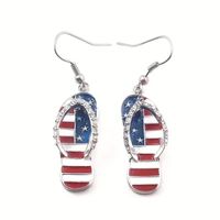 1 Pair Vintage Style Simple Style Flag Enamel Plating Alloy Silver Plated Drop Earrings main image 5