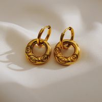 1 Pair Simple Style Classic Style Heart Shape Plating 304 Stainless Steel 18K Gold Plated Drop Earrings main image 5