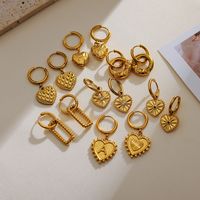 1 Pair Simple Style Classic Style Heart Shape Plating 304 Stainless Steel 18K Gold Plated Drop Earrings main image 1