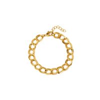 304 Stainless Steel 18K Gold Plated Casual Luxurious Double Ring Bracelets Necklace sku image 1