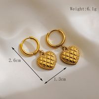 1 Pair Simple Style Classic Style Heart Shape Plating 304 Stainless Steel 18K Gold Plated Drop Earrings sku image 1