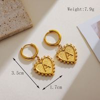 1 Pair Simple Style Classic Style Heart Shape Plating 304 Stainless Steel 18K Gold Plated Drop Earrings sku image 2