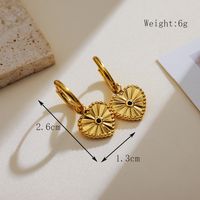 1 Pair Simple Style Classic Style Heart Shape Plating 304 Stainless Steel 18K Gold Plated Drop Earrings sku image 3