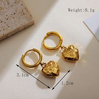 1 Pair Simple Style Classic Style Heart Shape Plating 304 Stainless Steel 18K Gold Plated Drop Earrings sku image 4
