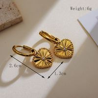 1 Pair Simple Style Classic Style Heart Shape Plating 304 Stainless Steel 18K Gold Plated Drop Earrings sku image 5
