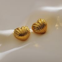 1 Pair Simple Style Classic Style Solid Color Plating 304 Stainless Steel 18K Gold Plated Ear Studs main image 2